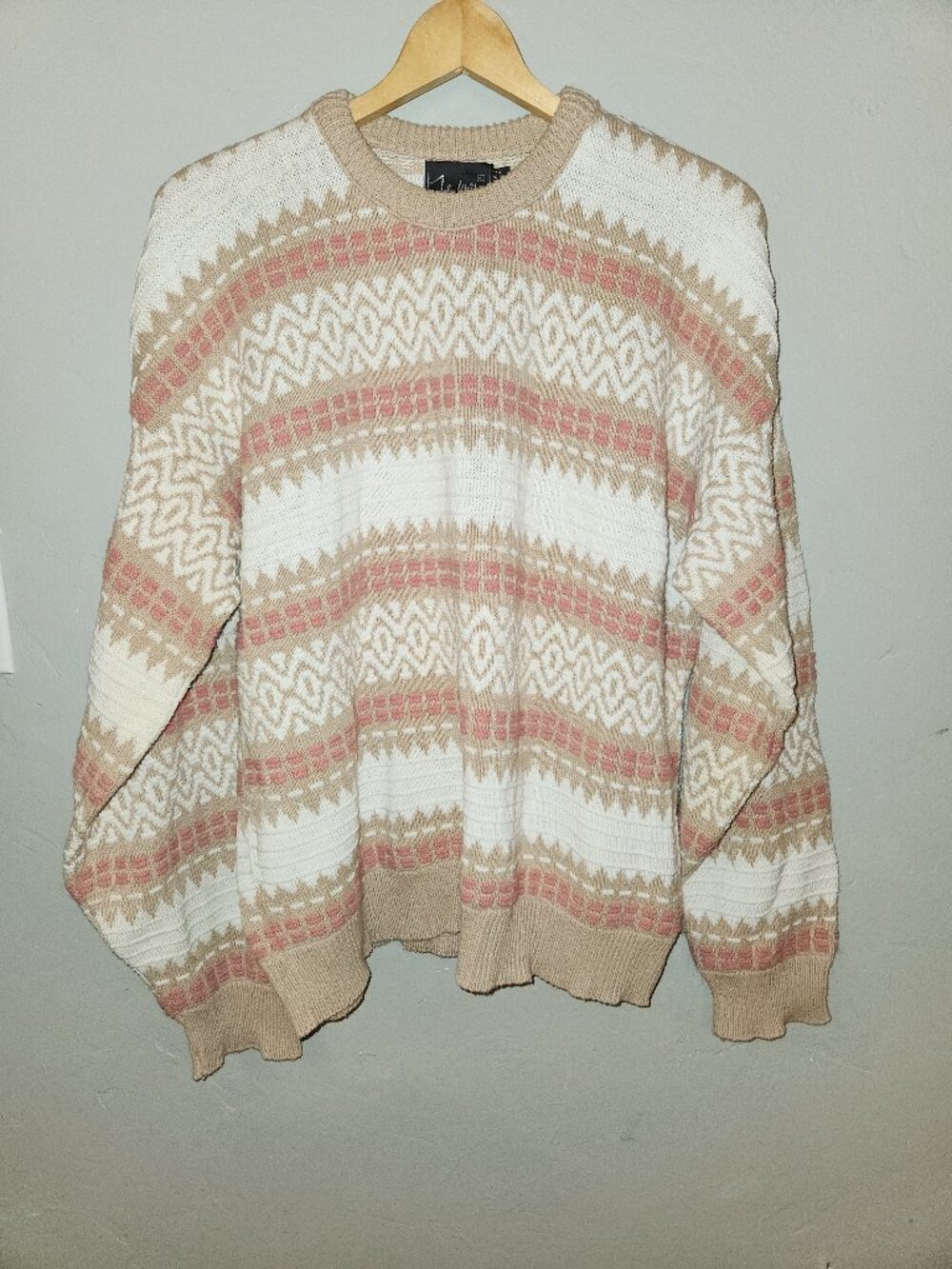Vintage 1980s 1990s Cozy Patterned Sweater by John Weitz